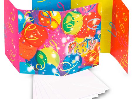 Balloon Party Invitations And Envelopes 6pcs Discount