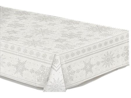 White Snowflake Lace Table Cover 60in x 84in Discount