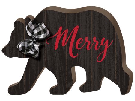 Bear Large Standing Decoration With Fabric Bow Online now