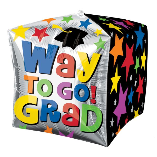 Way to Go Grad Stars Cubez Foil Balloon 15in Cheap