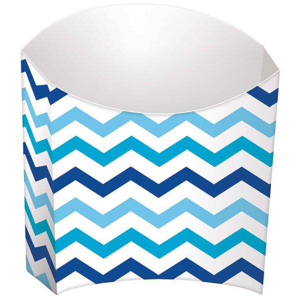 Blue Paper Mini Chevron Snack Container 24pcs Hot on Sale