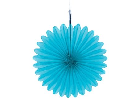 Blue Mini Paper Fan Decorations 6in, 5pcs Online Hot Sale