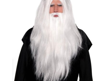 Adult Sorcerer Wig And Beard Set For Sale