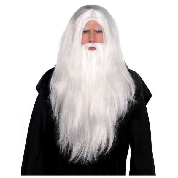 Adult Sorcerer Wig And Beard Set For Sale