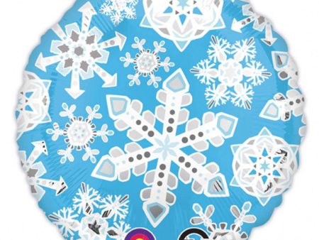 Blue & White Frosty Snowflakes Foil Balloons 18in Hot on Sale