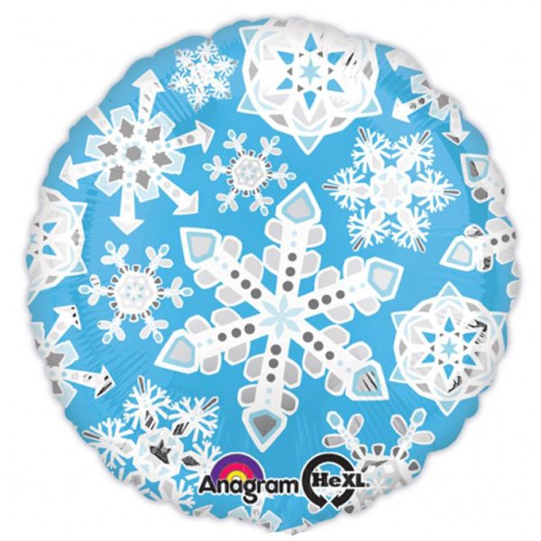 Blue & White Frosty Snowflakes Foil Balloons 18in Hot on Sale