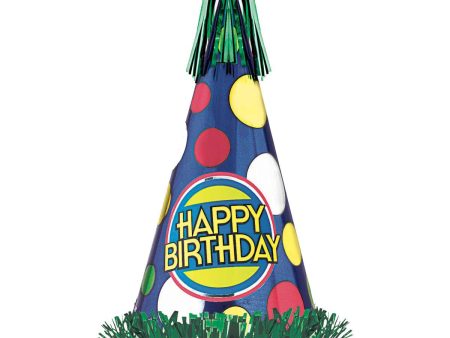 Happy Birthday Cone Hat With Foil Fringe Online Hot Sale