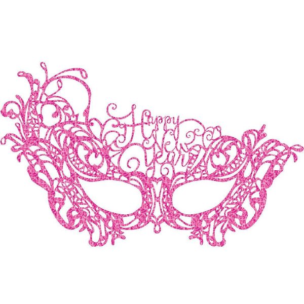 Happy New Year Lace Mask - Pink Cheap