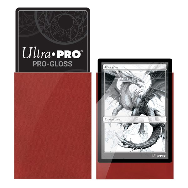 Ultra Pro - PRO-Gloss 100ct Standard Deck Protector® sleeves: Red For Sale