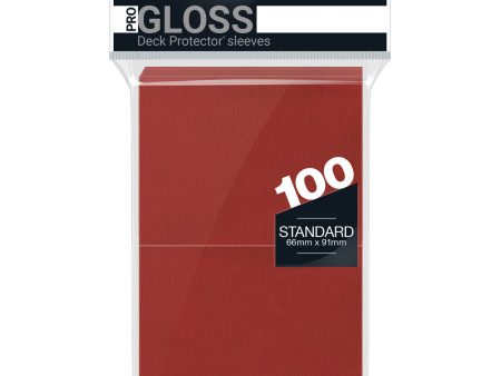 Ultra Pro - PRO-Gloss 100ct Standard Deck Protector® sleeves: Red For Sale