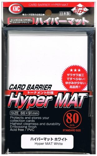 KMC Card Barrier: Hyper Matte Sleeves - White (80) For Sale